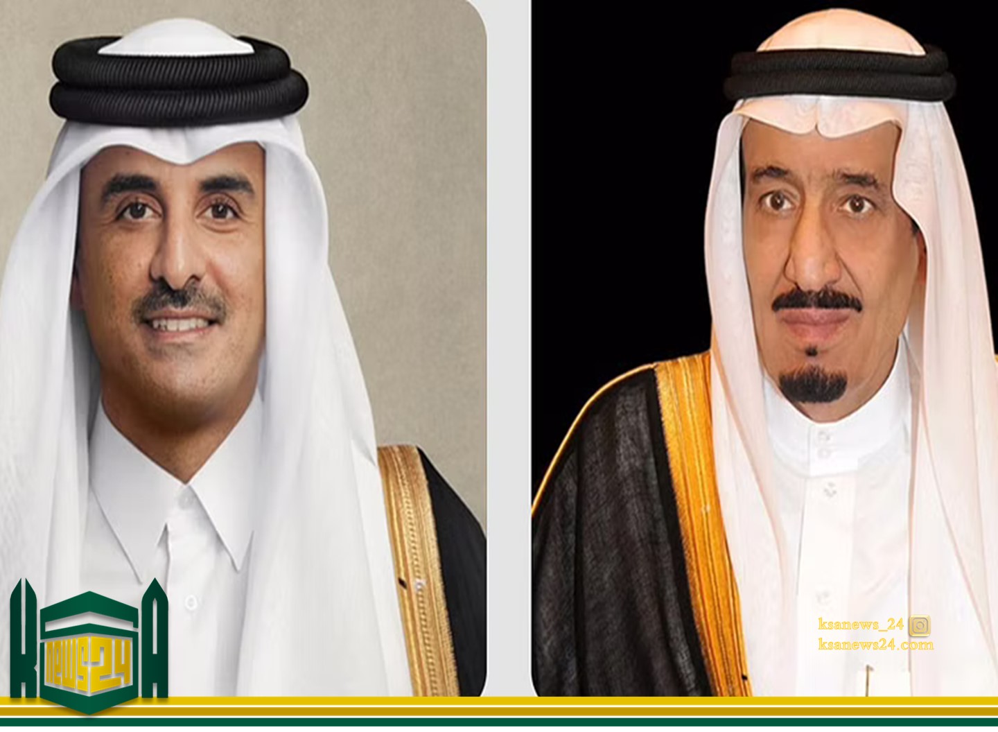 أمير دولة قطر يهنئ الملك سلمان