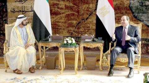 السيسي وبن راشد يؤكدان عمق العلاقات بين مصر والإمارات
