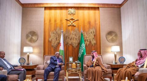 ولي العهد السعودي ورئيس جيبوتي يستعرضان سبل تعزيز العلاقات